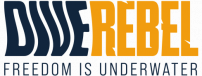logo dive rebel freedom.. azul amarillo